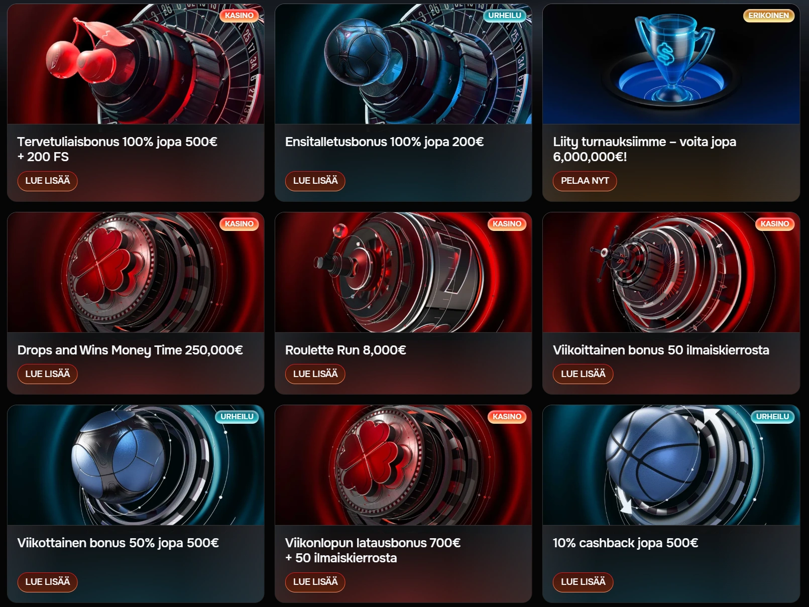 Bonukset ja Promootiot Revolution Casinolla